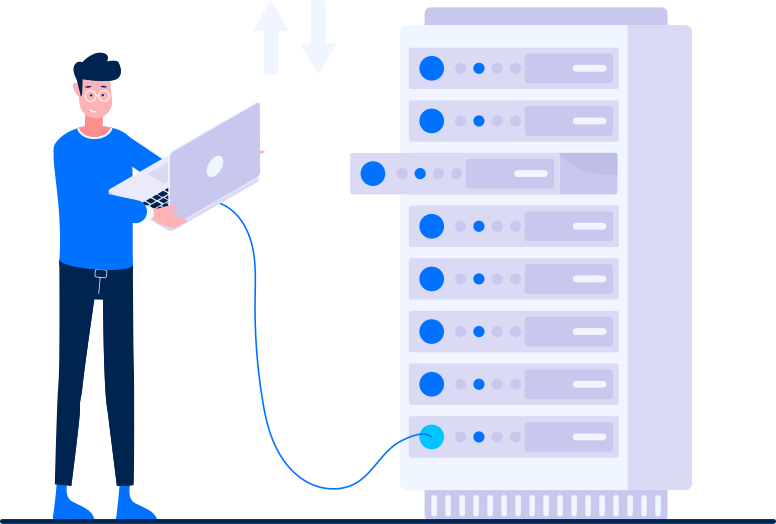 A man ensures the Linux VPS performs at its best and provides 247 customer support